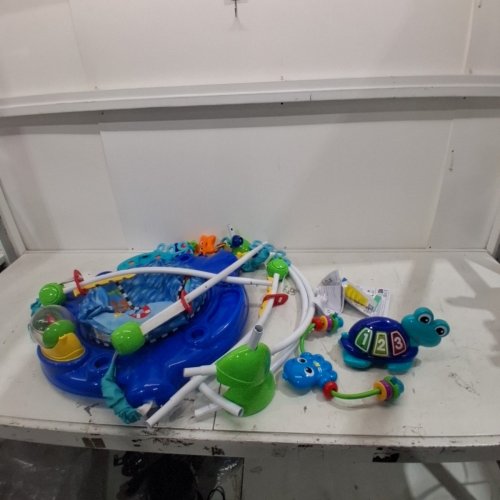 BABY EINSTEIN NEPTUNE'S OCEAN DISCOVERY JUMPER WITH ADJUSTABLE HEIGHT - 15+ MULTI-SENSORY TOYS/ACTIVITIES - 4 LANGUAGES - MULTI-COLOUR (MODEL: 10455) image 3