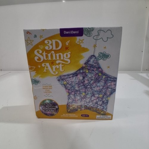 DAN & DARCI 3D STRING ART - LIGHT UP STRING HEART LANTERN - 20 MULTI-COLOURED BULB - AGES 8+ image 2