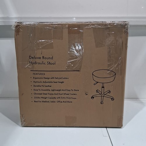 DELUXE ROUND HYDRAULIC STOOL - BLACK image 3