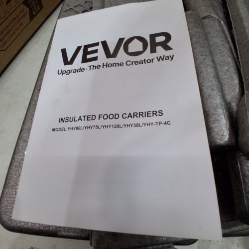 VEVOR INSULATED FOOD CARRIER - 38 L - GRAY (MODEL: YHY38L) image 3
