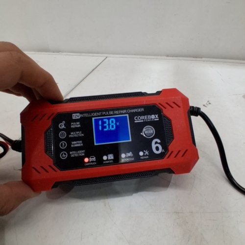 COREBOX 12V CAR BATTERY CHARGER & MAINTAINER - RED/BLACK (MODEL: H-6CS) image 2