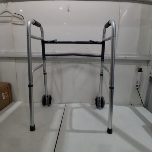 MEDLINE BARIATRIC 2-BUTTON FLODING WALKER - 500LBS MAX - SILVER (MODEL: MDS86410XWW) image 2