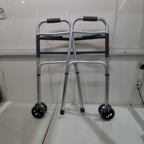 MEDLINE BARIATRIC 2-BUTTON FLODING WALKER - 500LBS MAX - SILVER (MODEL: MDS86410XWW) image 5