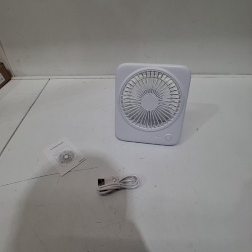 OTLONPE PORTABLE RECHARGEABLE SLIM DESK FAN - 5.7" X 6.5" - WHITE (MODEL: S-F16B) image 4