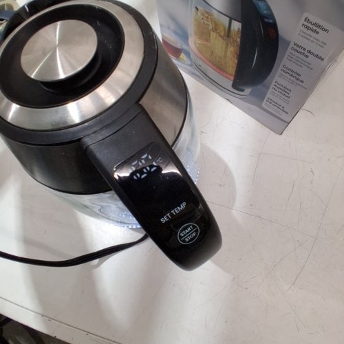 CHEFMAN DUAL-GLASS COOL TOUCH DIGITAL KETTLE WITH TEA INFUSER - 1500W - 1.7L - STAINLESS STEEL/BLACK (MODEL: RJ11-17-CTI-DG/1992747) image 2