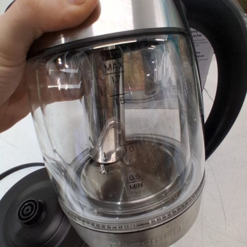 CHEFMAN DUAL-GLASS COOL TOUCH DIGITAL KETTLE WITH TEA INFUSER - 1500W - 1.7L - STAINLESS STEEL/BLACK (MODEL: RJ11-17-CTI-DG/1992747) image 4