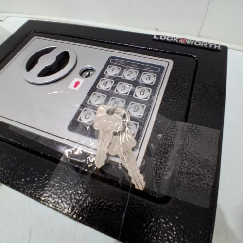 LOCKSWORTH ELECTRONIC DIGITAL SAFEBOX WITH FIREPROOF MONEY BAG - 0.25 CU. FT - BLACK (MODEL: AZ17604-BK) image 6