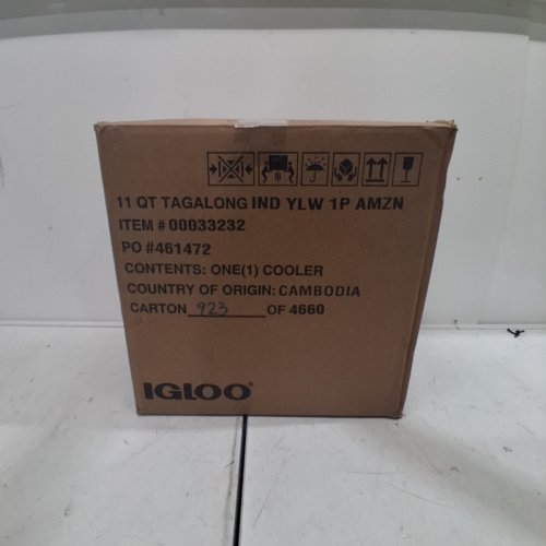 IGLOO TAG ALONG TOO TRAVEL COOLER WITH CARRY STRAP & LOCKING LID - 10 L (14 CAN) - YELLOW/SEAFOAM (MODEL: 00033232) image 5