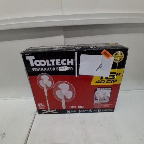TOOLTECH 3-SPEED OSCILLATING PEDESTAL FAN - 16" - WHITE (MODEL: 100077) image 5