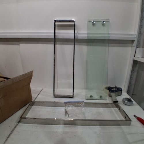 HCD FURNITURE GEN CONSOLE TABLE GLASS TOP SUPPORTED BY CHROME LEGS - 29" X 7" - SILVER (MODEL: NZ-013A-2) image 2