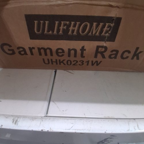 ULIFEHOME METAL GARMENT RACK - 74"HX30"LX14"W - WHITE (MODEL: UHK0231W) image 2
