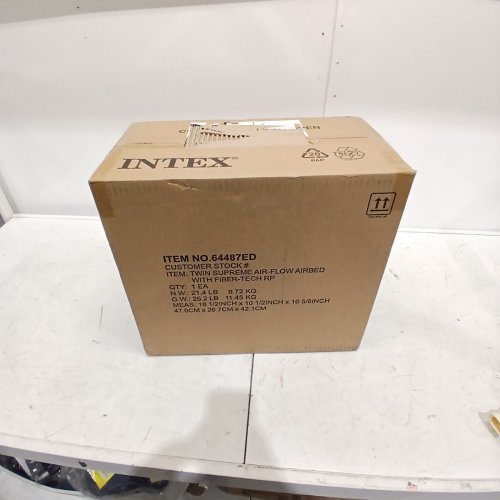 INTEX DURA-BEAM DELUXE SUPREME AIR-FLOW AIR MATTRESS WITH BUILT-IN ELECTRIC PUMP - 20" TWIN - GREY (MODEL: 64487ED) image 3