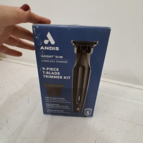 9PC ANDIS INSIGHT SLIM CORDLESS T BLADE TRIMMER - BLACK (MODEL:CLT-V) image 5