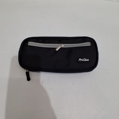 PROCASE DOUBLE COMPARTMENT PENCIL CASE - 3.7" X 8" X 2" - BLACK image 2