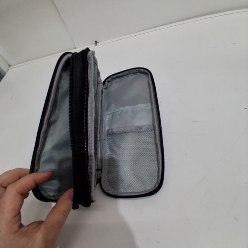 PROCASE DOUBLE COMPARTMENT PENCIL CASE - 3.7" X 8" X 2" - BLACK image 3