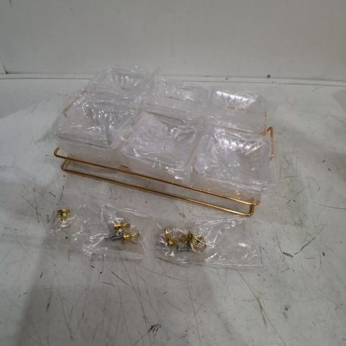 YUSOK 6 COMPARTMENT APPETIZER SERVING TRAY WITH LIDS - 11.8" X 7.4" X 2.2" - GOLD image 2