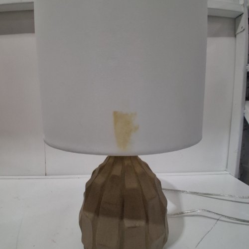 HAMPTON BAY DRIFTWOOD TABLE LAMP WITH WHITE FABRIC SHADE - 15.5" - WHITE WASH image 4