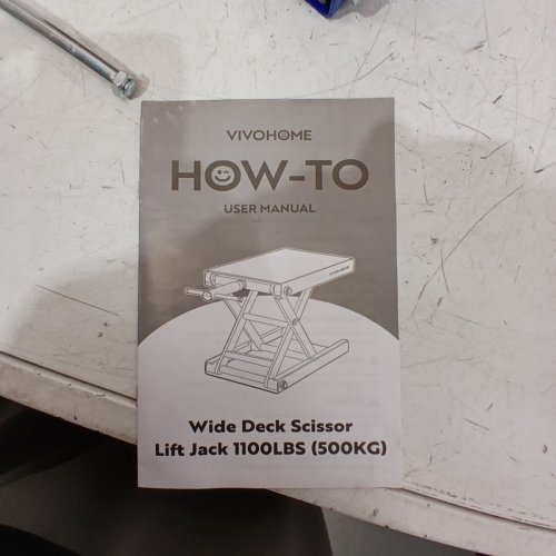VIVOHOME MOTORCYCLE ATV WIDE DECK SCISSOR LIFT JACK CRANK HOIST STAND- 1100 LBS CAP - BLUE (MODEL-VH012) image 5