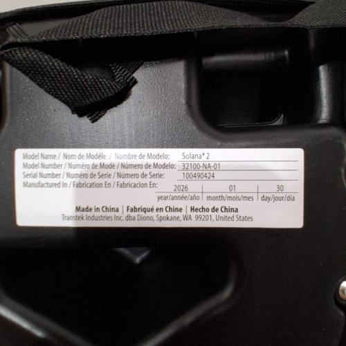 DIONO SOLANA 2 LATCH FORWARD FACING BACKLESS BOOSTER SEAT - 40LBS TO 120LBS - UP TO 63" - BLACK - (MODEL: ‎SOLANA2LATCH) image 2