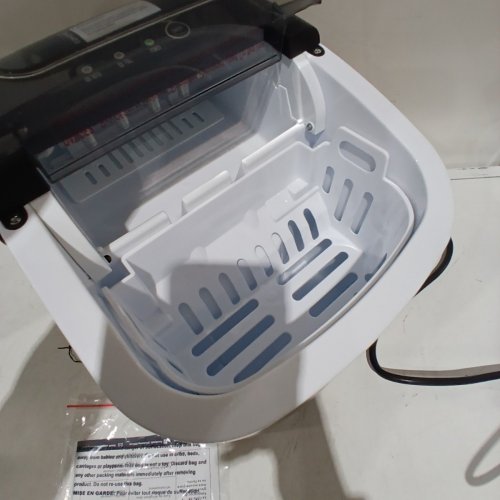 EUHOMY COUNTERTOP ICE MAKER MACHINE WITH HANDLE, BASKET AND SCOOP - MAKES 26LB/DAY - BLACK (MODEL: IM001-BBL-CAEH) image 4