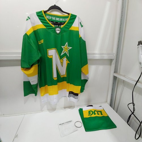 MENS LUG NORTHERN STARS HOCKEY JERSEY AND SOCKS - #21 - MEDIUM - GREEN image 2