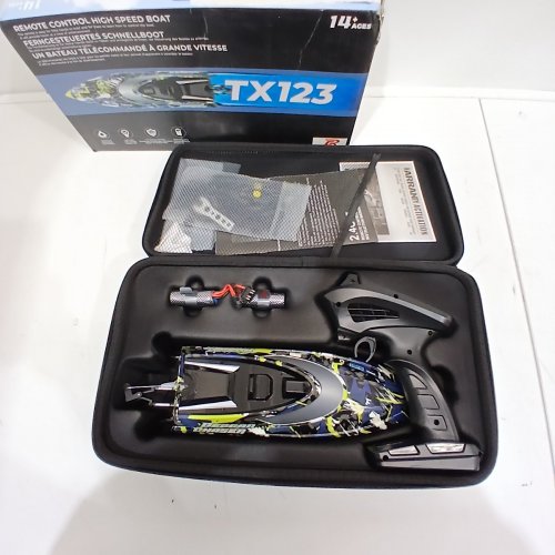 BEZGAR REMOTE CONTROL SPEED BOAT - 32KPH | WATER ACTIVATED - BLUE | BLACK | YELLOW - (MODEL: TX123) image 2