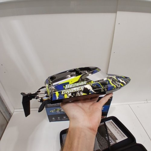BEZGAR REMOTE CONTROL SPEED BOAT - 32KPH | WATER ACTIVATED - BLUE | BLACK | YELLOW - (MODEL: TX123) image 3