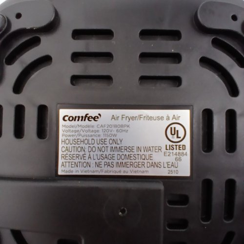 COMFEE 12 IN 1 STAINLESS STEEL FINISHED MINI AIR FRYER - 2.1QT - BLACK (MODEL: CAF201B0BPK) image 7