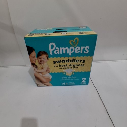 144PK PAMPERS SWADDLERS DISPOSABLE BABY DIAPERS - SIZE 2 (10-22LBS) image 2