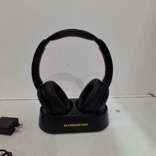 MONSTER TVLINK 300 WIRELESS HEADPHONES WITH TRANSMITTER CHARGING BASE - BLACK (MODEL: MH22258) image 5