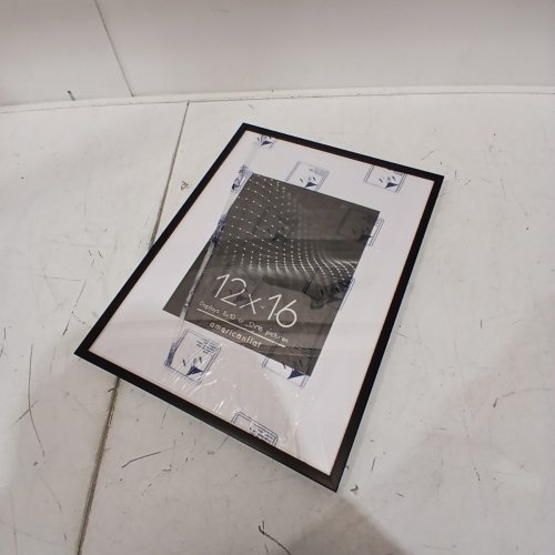 AMERICAN FLAT STREAMLINE PICTURE FRAME WITH POLISHED PLEXIGLASS - 12" X 16" - BLACK image 2