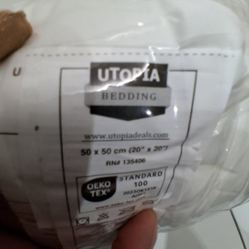 2PK UTOPIA BEDDING THROW PILLOW INSERTS - 20" X 20"/EACH - WHITE image 7