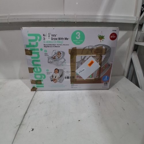 INGENUITY 3-IN-1 KEEP COZY GROW WITH ME VIBRATING BABY BOUNCER, ROCKER & CHAIR - 40LBS CAPACITY - WEAVER THEME GREY/WHITE/GREEN (MODEL: ‎12428) image 7
