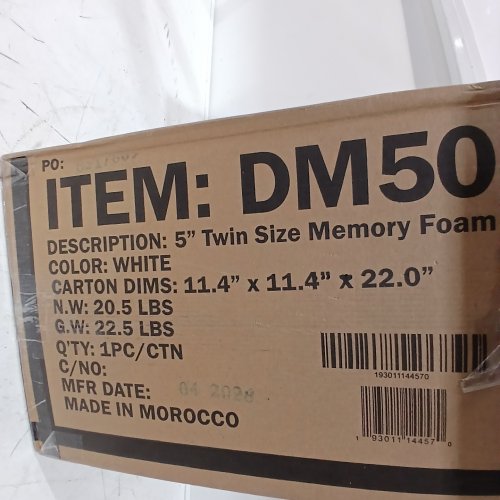 BRICK ATTIC FIRM MEMORY FOAM MATTRESSES FOR COOLING SLEEP AND PRESSURE RELIEF - TWIN - 5" - WHITE (MODEL: DM505-T) image 3