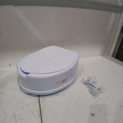 VEVOR UNIVERSAL TOILET SEAT WITH SCREW ROD LOCKING - 5" RAISED - WHITE (MODEL: FBL760601) image 2