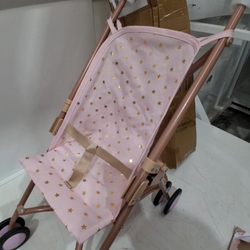LULLA BABY FOLDABLE DOLL STROLLER - FOR 14" DOLLS - PINK WITH STARS (MODEL: 11202/CH0940-01)) image 4