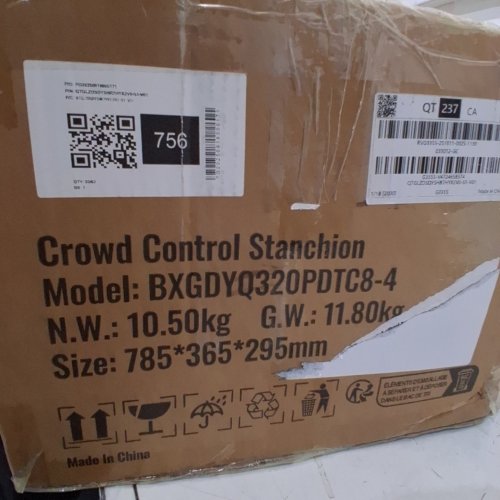VEVOR ROPE CROWD CONTROL STANCHION SET - SILVER / RED / BLACK (MODEL: BXGDYQ320PDTC8-4) image 2