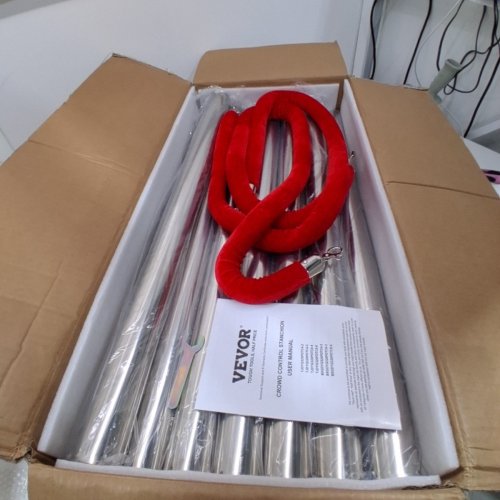 VEVOR ROPE CROWD CONTROL STANCHION SET - SILVER / RED / BLACK (MODEL: BXGDYQ320PDTC8-4) image 3
