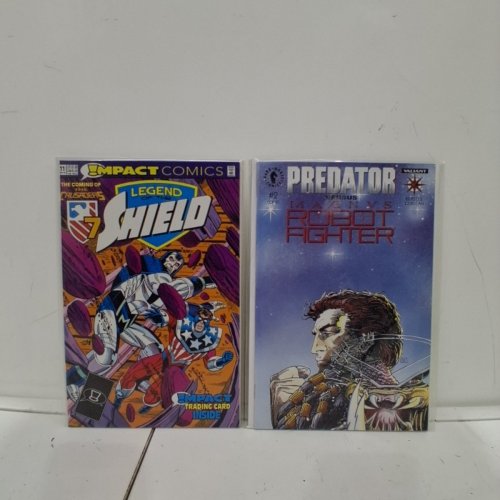 4 ASSTD DARK HORSE, IMPACT, MALIBU, AND VALIANT COMIC BOOKS - PREDATOR VS MAGNUS ROBOT FIGHTER #2OF2, LEGEND OF THE SHIELD #11, ETERNAL WARRIOR #7, PROTECTORS #3 - VARIOUS AUTHORS image 4