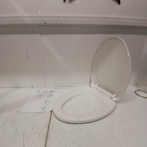 GARVEE ELONGATED SOFT CLOSE TOILET SEAT COVER / LID - 19" - WHITE (MODEL: PHO-0R8LA399) image 2