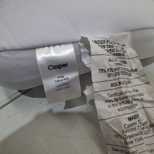 CASPER HYBRID MID LOFT PILLOW - KING - WHITE image 3
