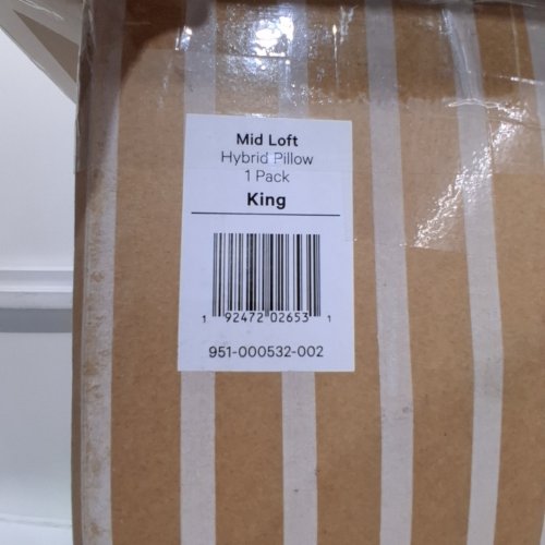 CASPER HYBRID MID LOFT PILLOW - KING - WHITE image 4