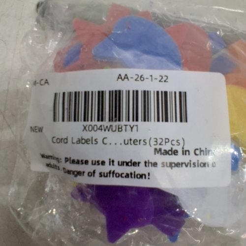 32PC CAT-SHAPE CORD LABELS WITH MARKER - MULTICOLORED image 2
