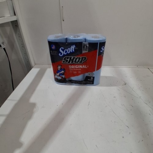 3PK SCOTT SHOP TOWELS FOR LIQUID, OILS, GREASE - 165 TOWELS TOTAL - BLUE image 2