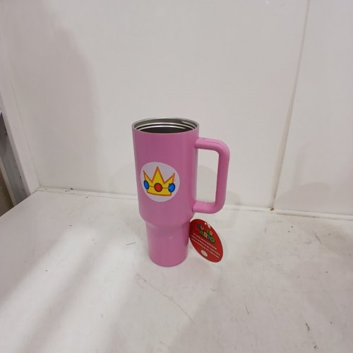 NINTENDO SUPER MARIO PRINCESS PEACH METAL TUMBLER WITH STRAW - 40OZ - PINK image 2