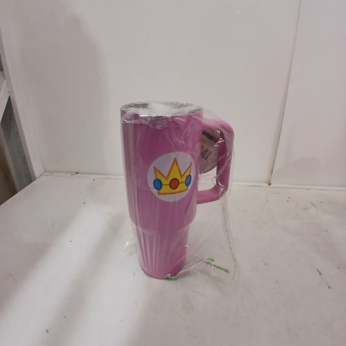 NINTENDO SUPER MARIO PRINCESS PEACH METAL TUMBLER WITH STRAW - 40OZ - PINK image 4