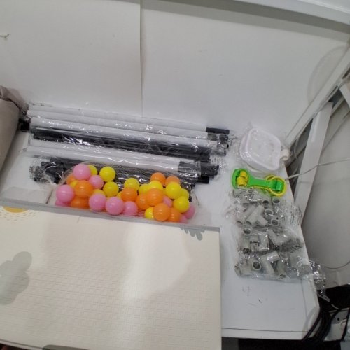 MLOONG EXTRA LARGE BABY PLAYPEN WITH PLAY MAT AND BALLS - 59" X 71" - GREY image 4
