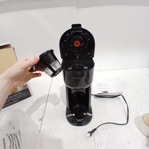 MAINSTAYS SINGLE SERVE DUAL BREW COFFEE MAKER - FOR GROUNDS OR K-CUP - 1-CUP - BLACK image 3