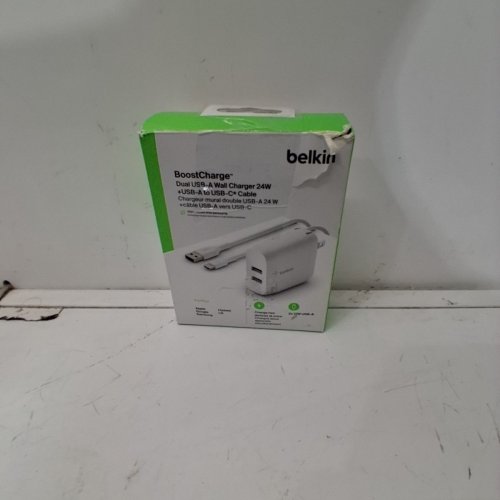 BELKIN BOOSTCHARGE 24W WALL CHARGER AND USB TO TYPE C CORD- WHITE image 5