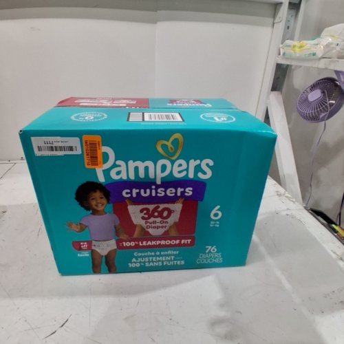 76PK PAMPERS CRUISERS 100% LEAKPROOF 360° GAP-FREE FIT DIAPERS - SIZE 6 image 2